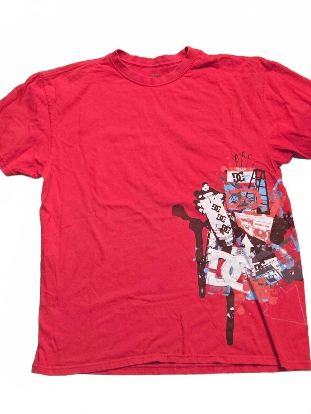 Vintage Y2K DC Shoes Big Logo Red Shirt Mens XL Skater Grunge 2000s